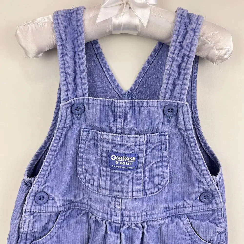 Vintage OshKosh B'gosh Purple Corduroy Overalls 24 Months